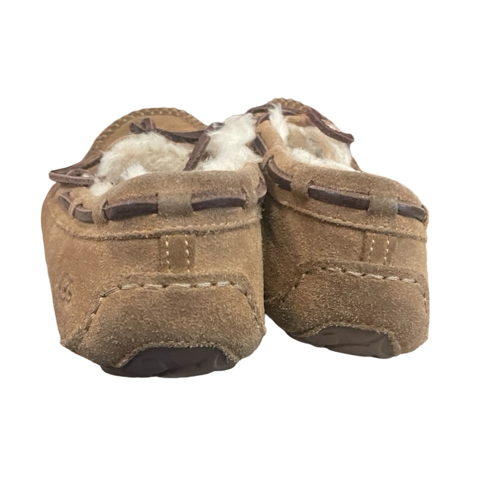 UGG Dakota Chestnut Suede Moccasin Slippers 1107949 Womens 7 lined cozy warm - Picture 5 of 7